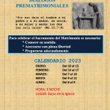 Calendario Diálogos Prematrimoniales 2023 Parroquia Jesús Obrero Salamanca